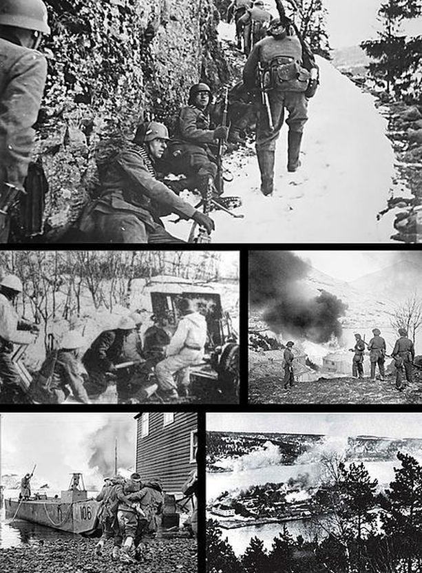 Arkistokuvia Norjan valloittamisesta huhtikuusta kesäkuuhun 1940. Kuvien lähde on Wikipedia.