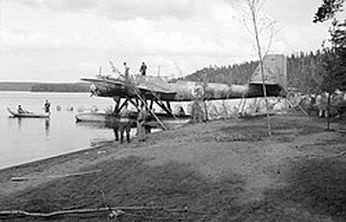Norjasta paennut vesitaso Heikel He 115 Suomessa vuonna 1941. Kuvan lähde on Wikipedia.