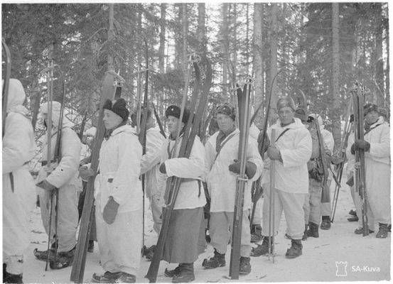 Rajamiehet ottivat vastaan talvisodan ensi-iskut vuonna 1939. Kuvan lähde on Kainuun Sanomat /SA-Kuva.
