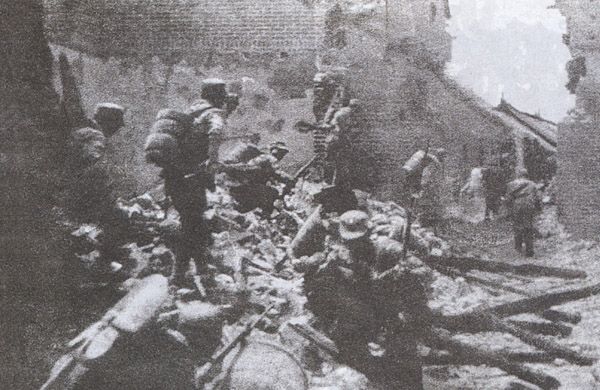 Kuva 3. Taierzhuangin taistelua vuonna 1938. Kuvan lähde on Wikipedia.